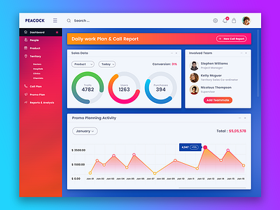 Peacock Dashboard UI/UX ui