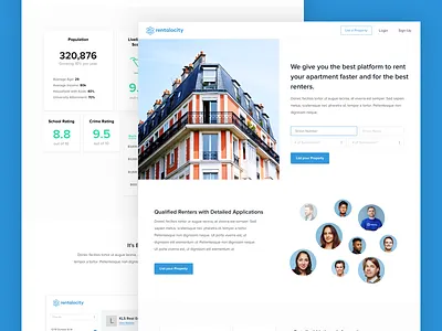 Landlord Landing Page landing page product design real estate ui ux