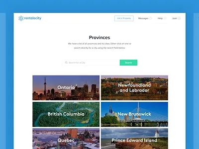Provinces List product design real estate ui ux