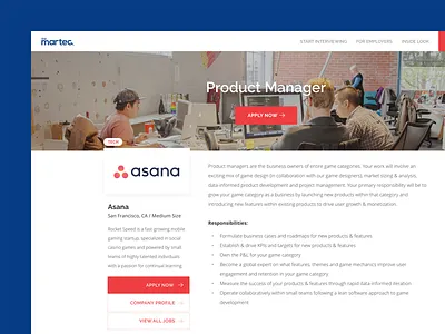 Opened Job Posting product design ui ux web