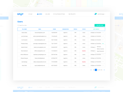 User List product design ui ux web app