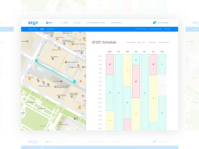 Zone Schedule product design ui ux web app