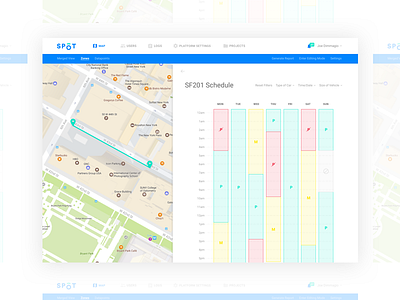 Zone Schedule product design ui ux web app