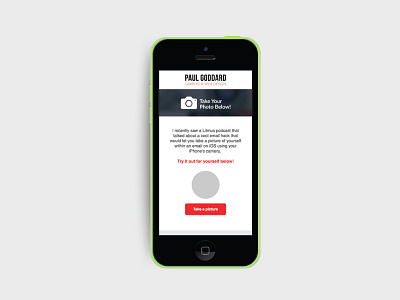 Take your picture in an email! design development email marketing
