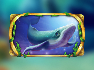 Whale animals gold gold frame sea creatures whale