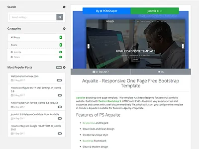 Detail Page Design article blog detail page follow layout page post search sidebar simple social ui