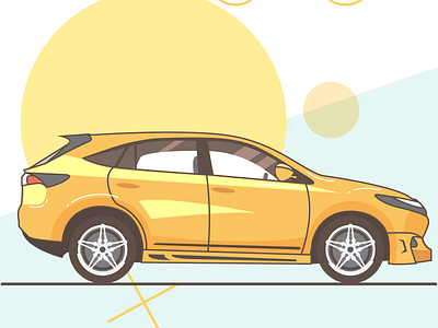 Harrier Vector car cool dribbble firstshot igers illustration illustrator memphis shot vector yellow