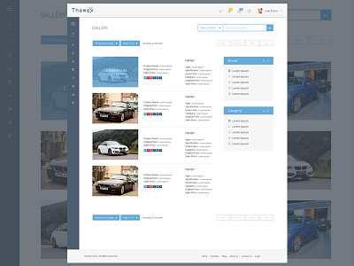 ThemeX Gallery Details blue design gallery images ui ux