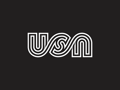 USA Mark ambigram letter logo mark monogram type typography usa