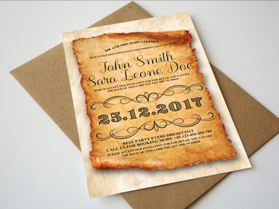 Vintage Wedding Invitation agency blue business business flyer clean company vintage wedding invitation