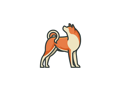 Akita Inu akita design flat illustration inu logo vector