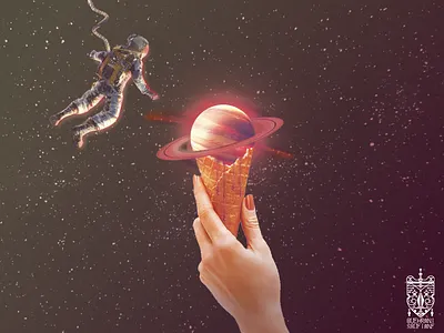 ice cream planet astronaute cream galaxy ice planet space