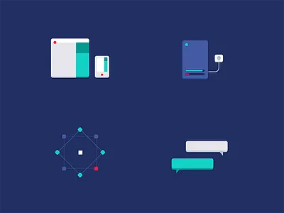 Iconset Flat chat hosting mobile seo support web