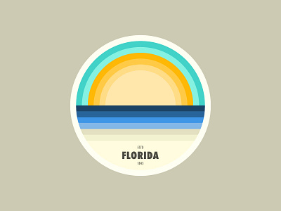 The Sun Will Rise Again badge beach florida ocean orange sand sun sunshine water