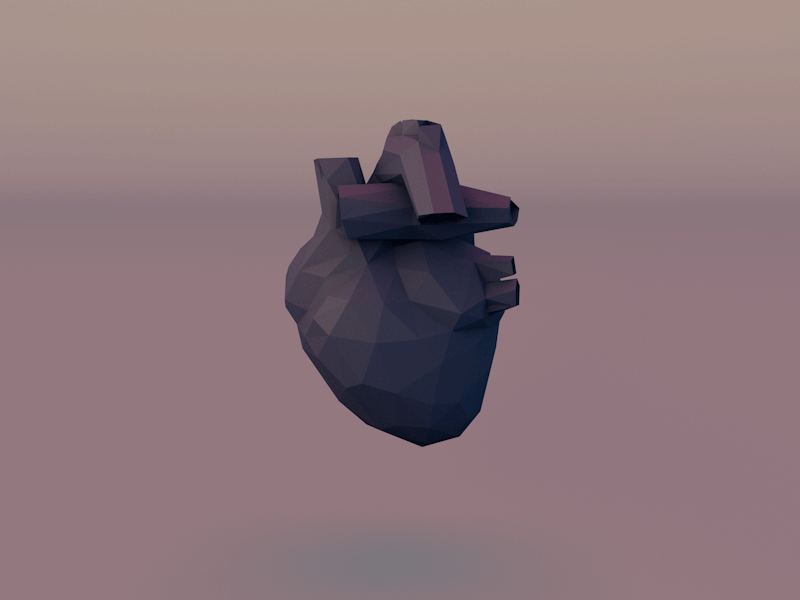 Lowpoly Heart Animation 3d animation bump cinema 4d gif heart low poly pink purple