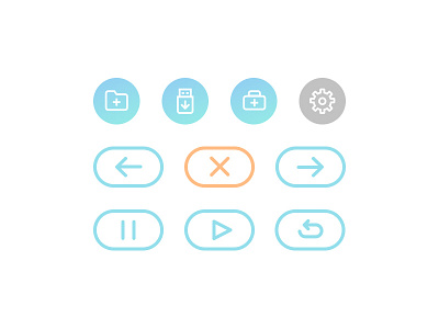 Touch Interface | Icons folder icon icons line art lineart medical save settings touch ui usb