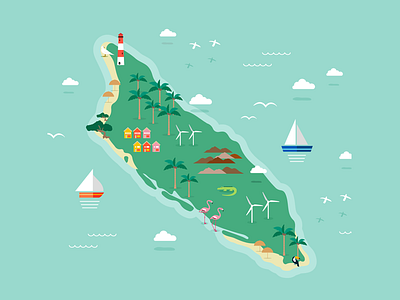 Aruba Island animation aruba drawing freelance illustration island motion