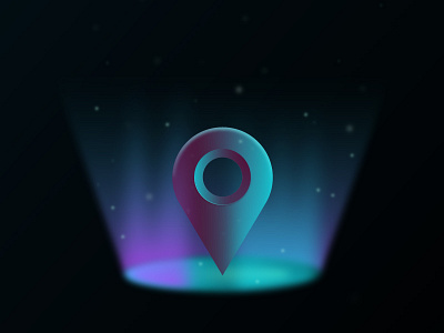 Location Unknown icon illustration location pin space stars