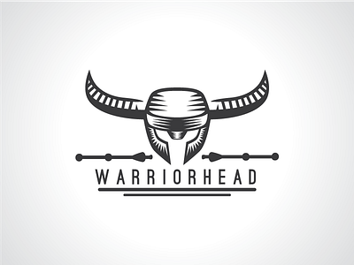 Warrior Head Logo Template armor head helmet horn knight logo male people protect template war warrior