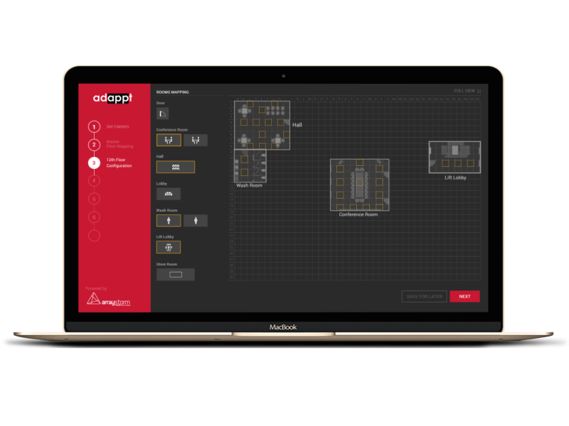 Floor Plan Experience configuration experience lighting management mapping master slave scheduling system tablet ux