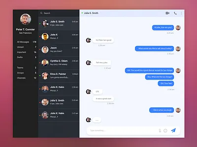 Daily UI challenge #013 - Direct Messaging...!!! app chat dailyui interface material message messaging text ux website