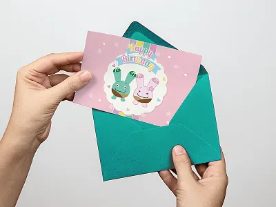 Greeting Card for Character Design branding cartoon character kids sticker stickerdesign