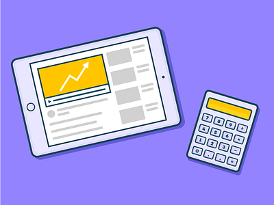 How To Calculate ROI - illustration calculator illustration ipad vector