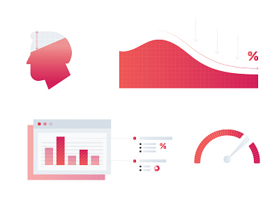 Charts & Tables arrows character chart flat gradient graph graphic iconography icons speed web design wip