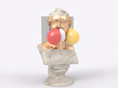 Statue No.3 3d 4d arnold balloon c4d cgi cinema design flat gold marble render