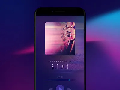 Music player app color futuristic music player sketch ui