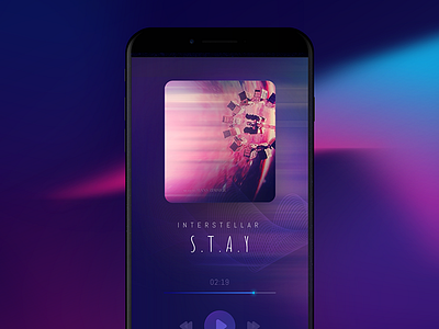 Music player app color futuristic music player sketch ui