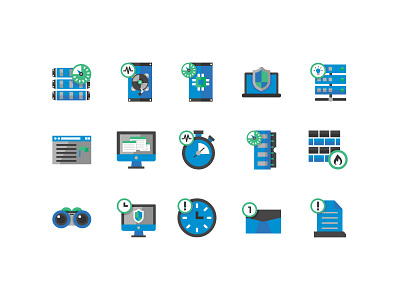 IT icon set cpu firewall hard disk it memory reuters scan stopwatch