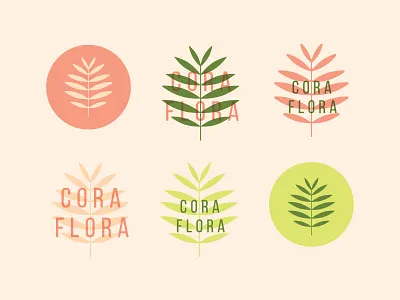 Cora Flora color floral identity logo plants