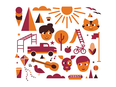 Community fun community event fair illustration jajo retro small town