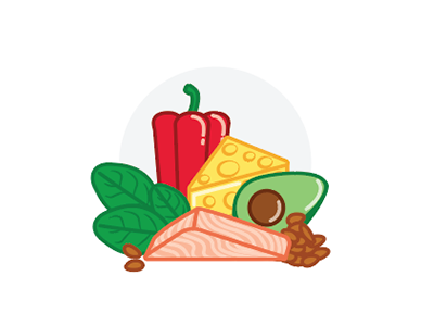 High Protein cheese high protein illustration salmon vector vegetables