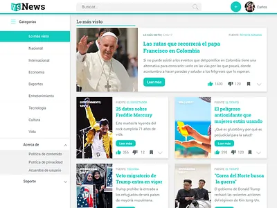 Dashboard Concept clean dashboard design news reader ui ux