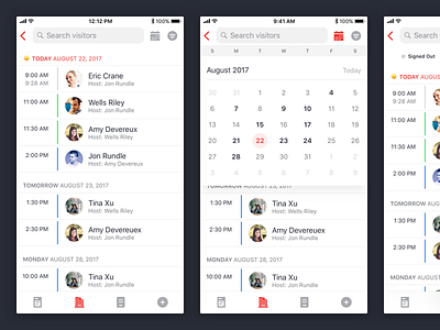 Visitors List design ios iphone list mobile ui ux visitor