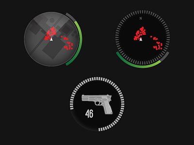 FPS HUD Design (1) ammo first person shooter fps game gun heads up display hud map mini map radar ui video game