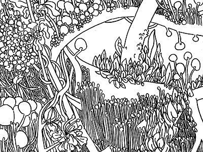 Submarine illustration line line art nature sea