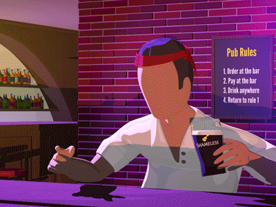 Character — Drunk Dude 3d alcohol bar c4d cell shading drunk guinness motion pint pub shameless