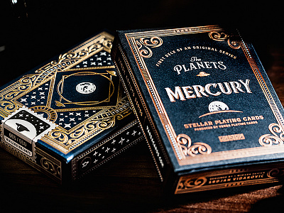 The Planets: Mercury card deck design illustration planets playing cards