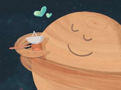 Cassini's Best Hug Ever cassini illustration nasa photoshop saturn