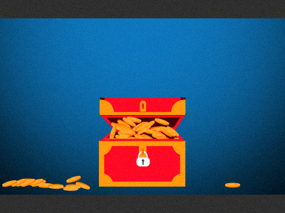 Tresure chest art coin concept designer fall falling flat game game item icon ios tresure