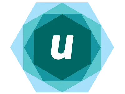 Logo for Utilizza - Design de Interação blue brand branding hexagons interaction design logo logo design