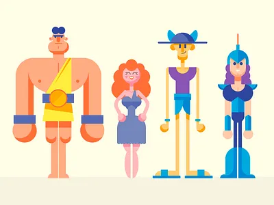 Greek Mythology Characters aphrodite athena character design characters flat greek hercules hermes myth mythologies mythology