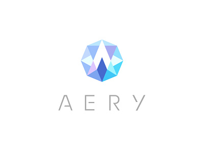 Aery Logo aery air branding crystal glass logo mark thin typography