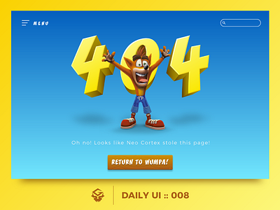 404 Page | #dailyui #008 008 404 crash dailyui error illustrator page playstation web