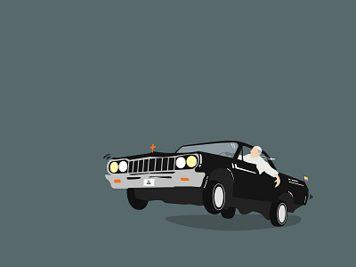 Francis is Lowridin' black car colombia francis illustration lowrider minimalism papa pope religion