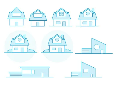 Houses design home house icon illustration progress variation