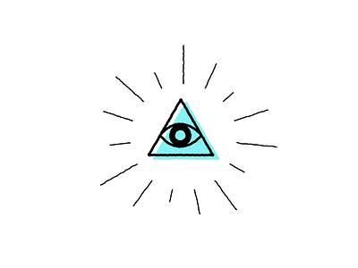 All Seeing Triangle badge cult eye icon ios logo neon triangle ui ux vintage web
